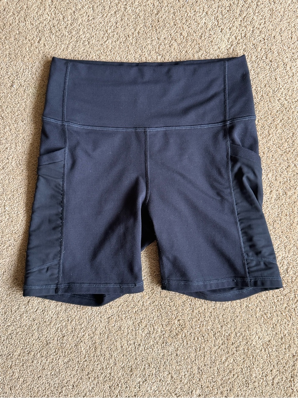 Fabletics PowerHold Black Biker Shorts Womens Small High Rise Pocket